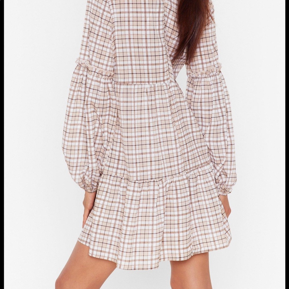 Nasty Gal In Check Ruffle Mini Dress - Picture 2 of 4